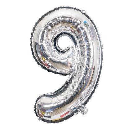 Silver Number Balloons
