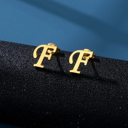 Golden Circle Initial Studs