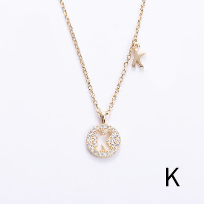 Golden Crystal Cut-Out Initial Necklace