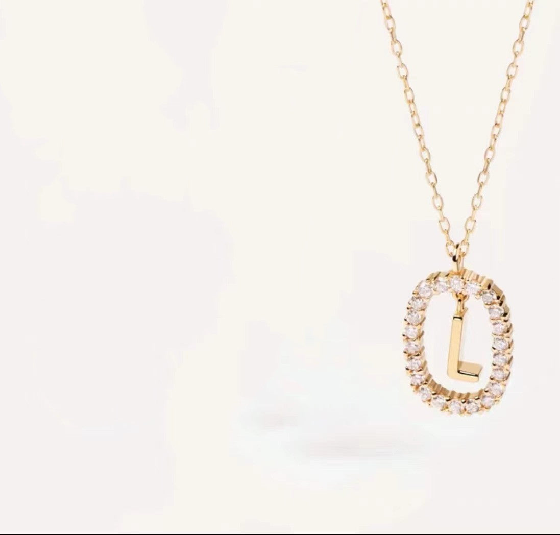 Initial Oval Sparkle