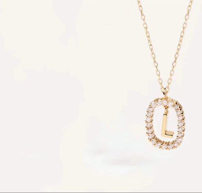 Initial Oval Sparkle