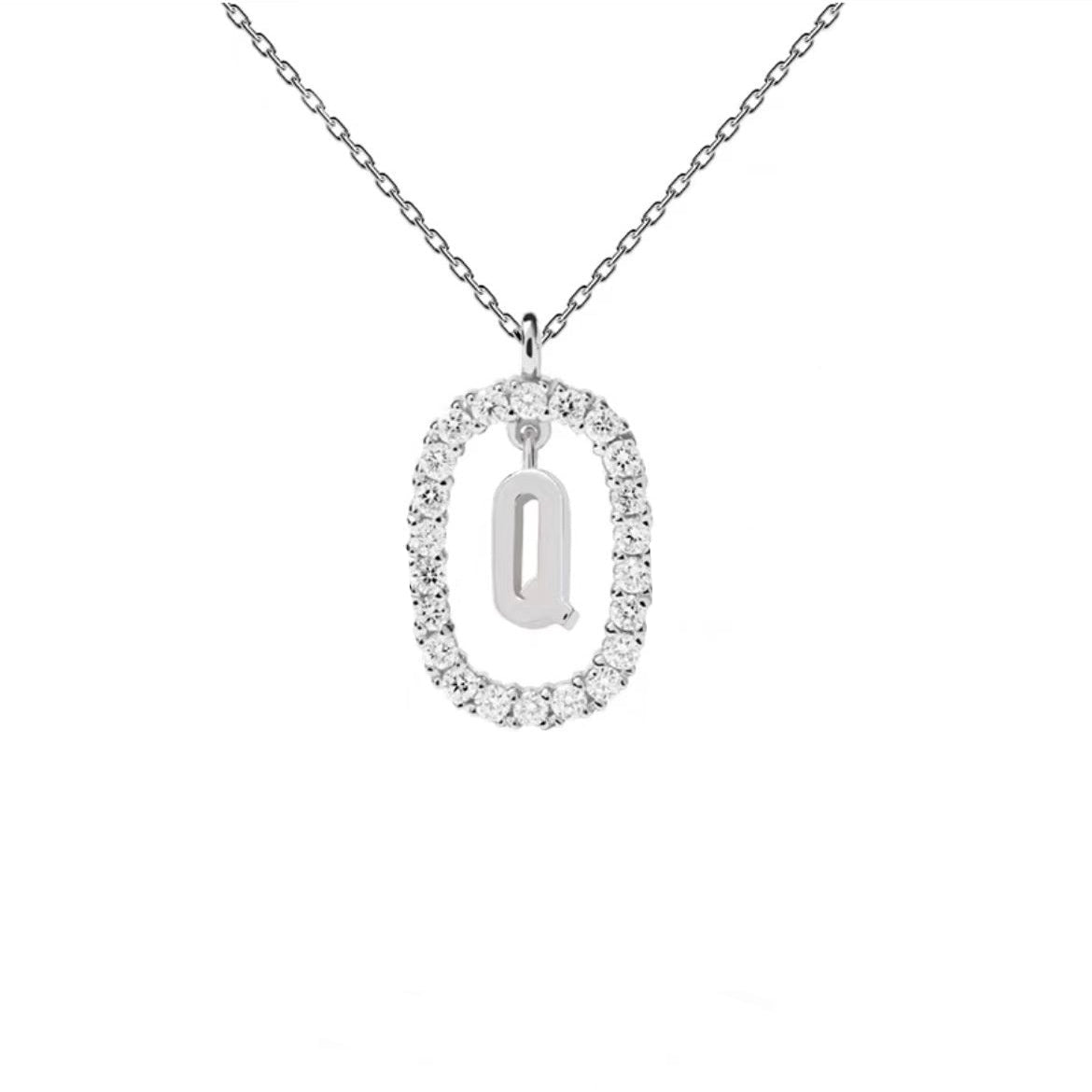 Initial Oval Sparkle