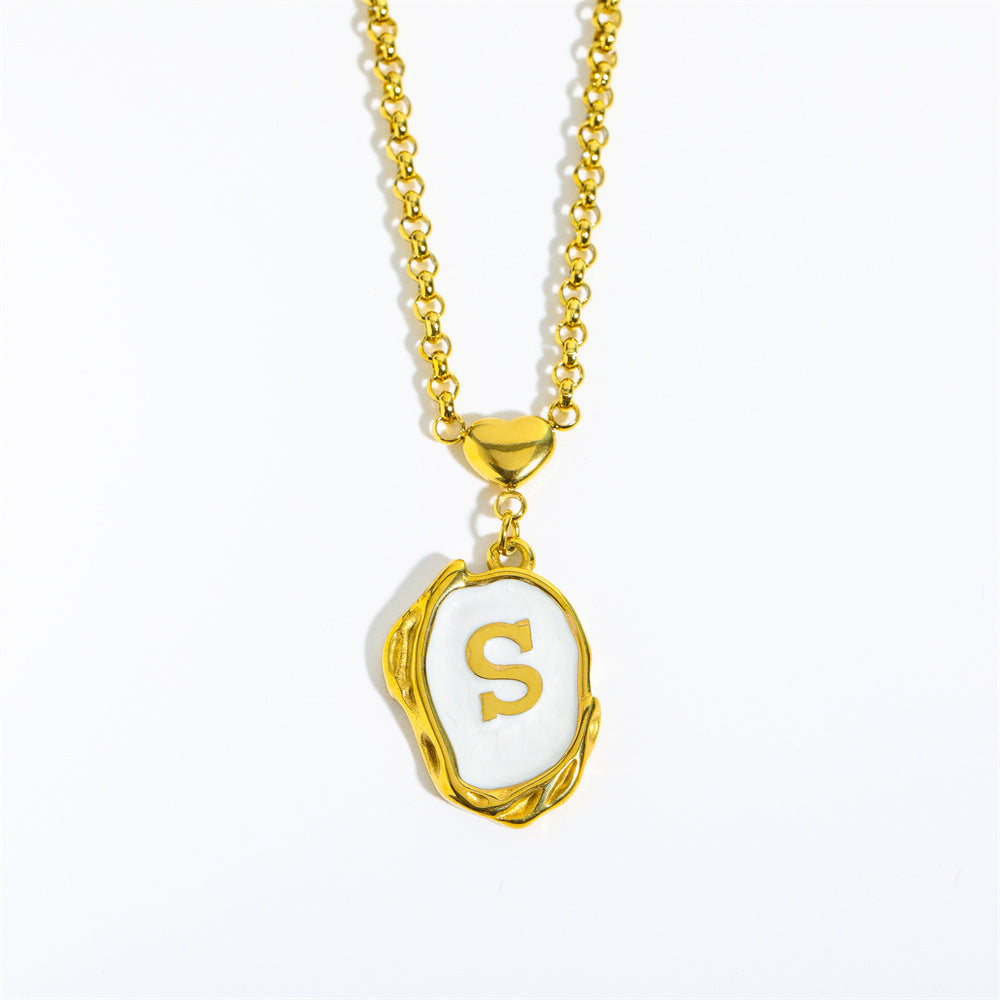 Elegant Gold Irregular Letter Pendant Necklace