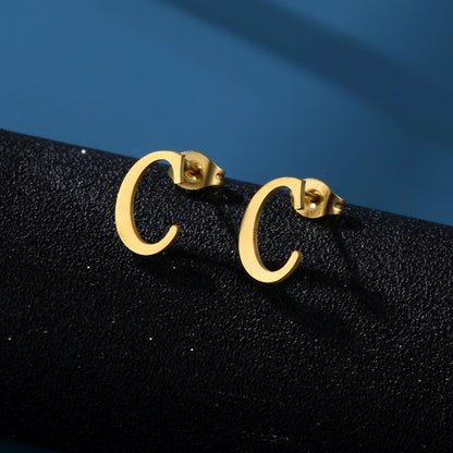 Golden Circle Initial Studs