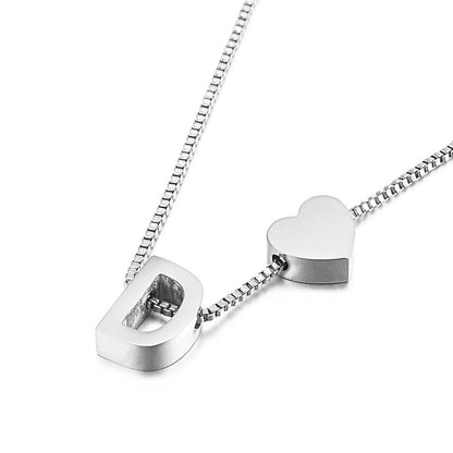 Modern Heart Letter  Necklace