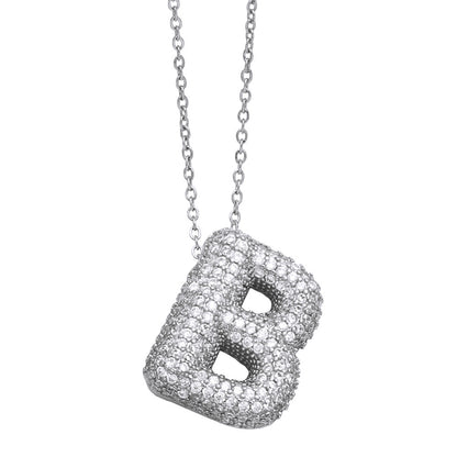 Crystal Fashion Bubble Letter Necklace