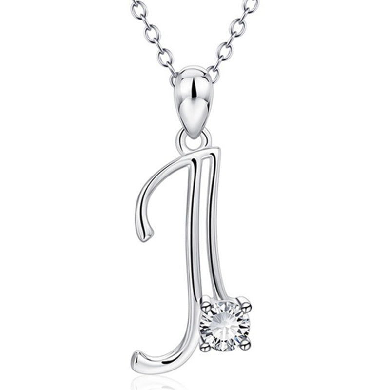 Crystal Script Initial Necklace