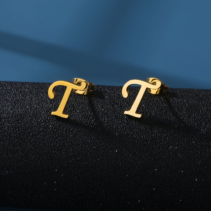 Golden Circle Initial Studs