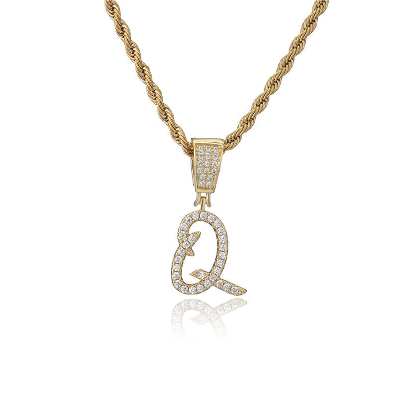 Flat Glow Script Pendant Necklace