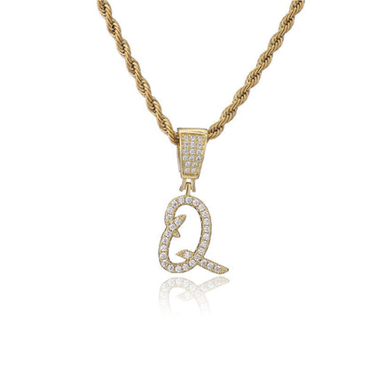 Flat Glow Script Pendant Necklace