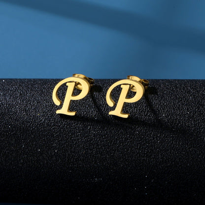 Golden Circle Initial Studs