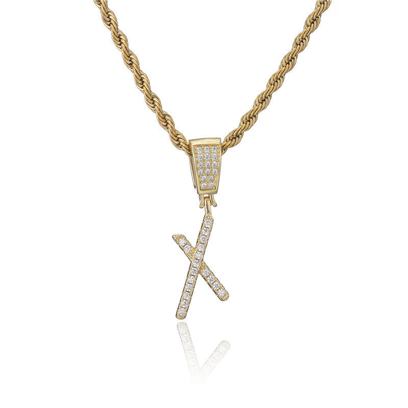 Flat Glow Script Pendant Necklace