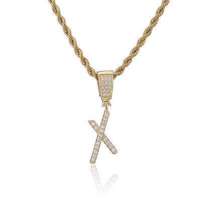 Flat Glow Script Pendant Necklace