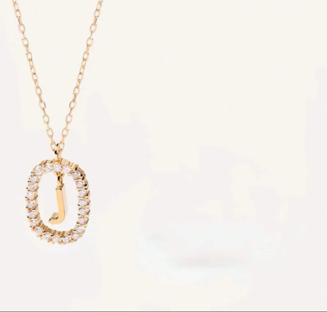 Initial Oval Sparkle