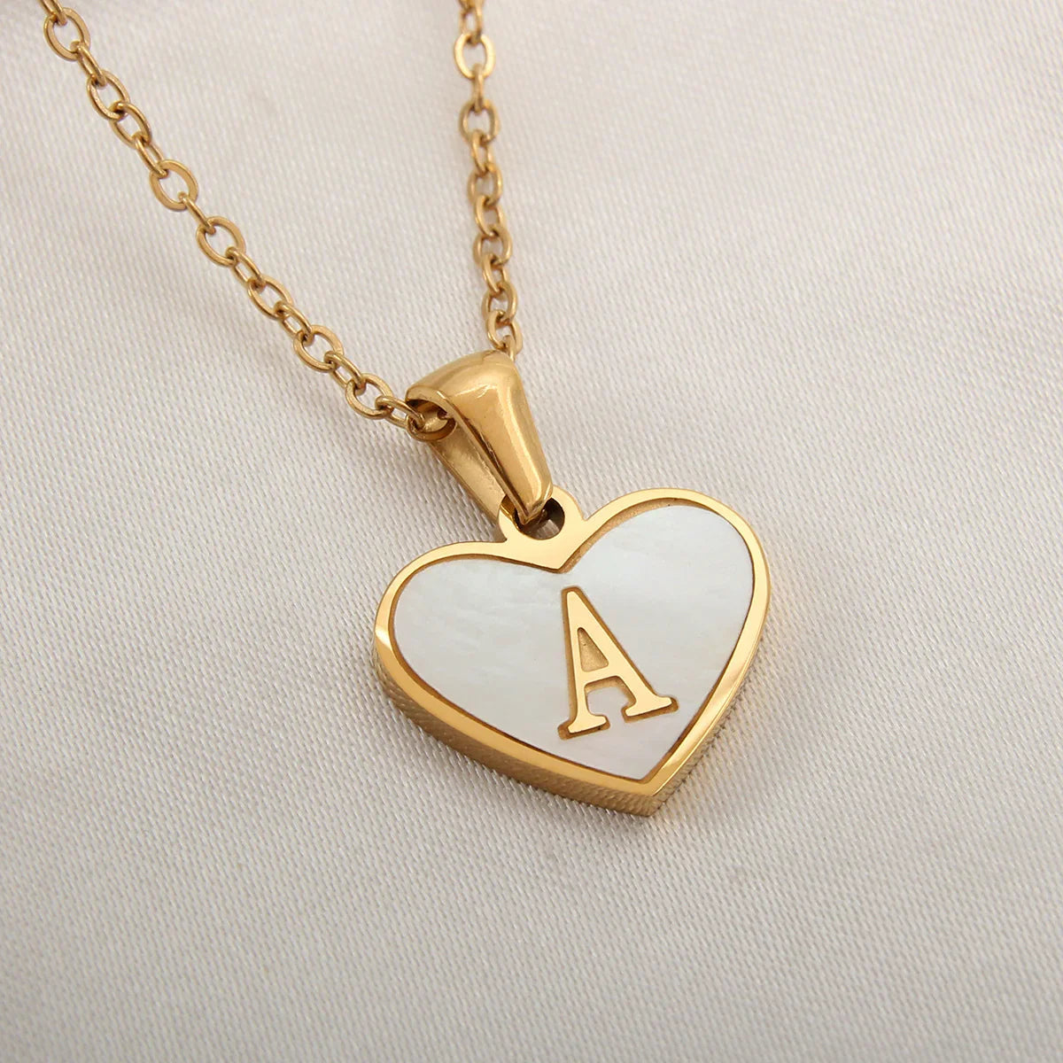 Tiny Mirror Initial Heart Necklace – Personalized Gift for Her