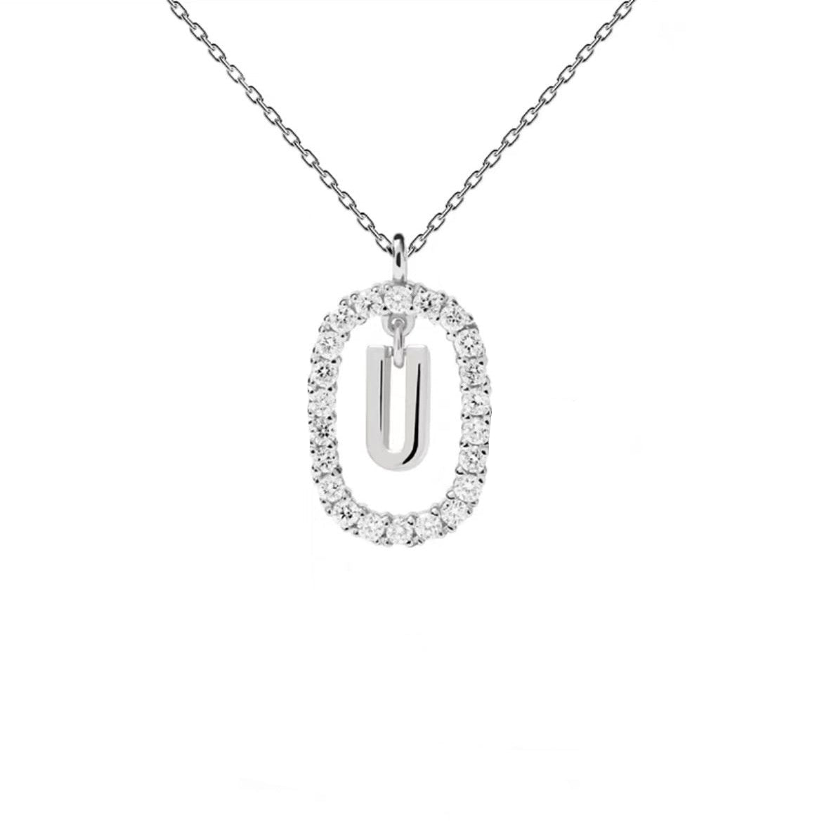 Initial Oval Sparkle