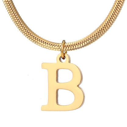 Classic Gold Flat Letter Necklace – Timeless Personalized Jewelry