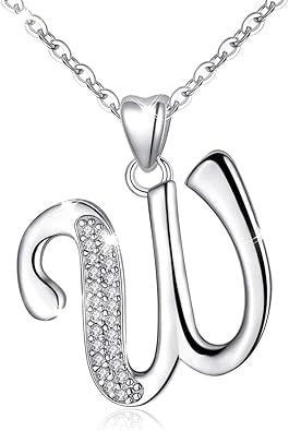 Curved Sparkly Letter Necklace