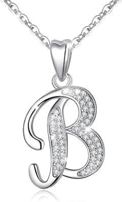 Curved Sparkly Letter Necklace