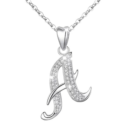 Curved Sparkly Letter Necklace