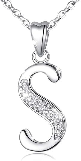 Curved Sparkly Letter Necklace