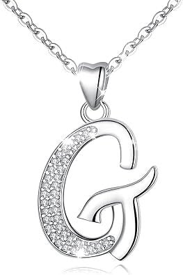 Curved Sparkly Letter Necklace