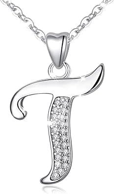 Curved Sparkly Letter Necklace