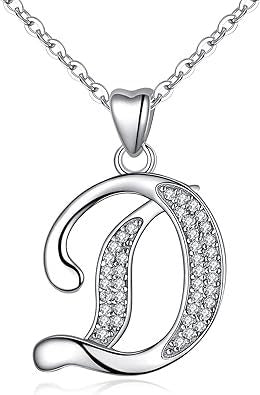 Curved Sparkly Letter Necklace