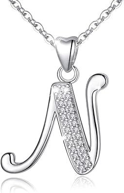 Curved Sparkly Letter Necklace