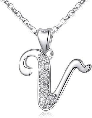 Curved Sparkly Letter Necklace
