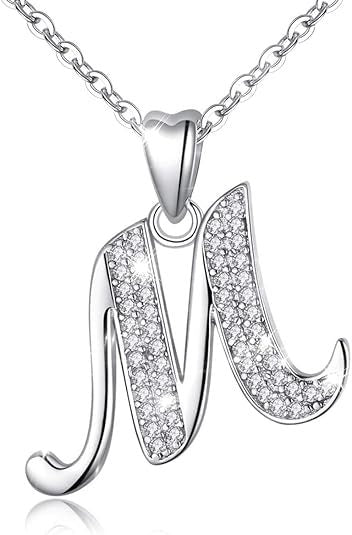 Curved Sparkly Letter Necklace