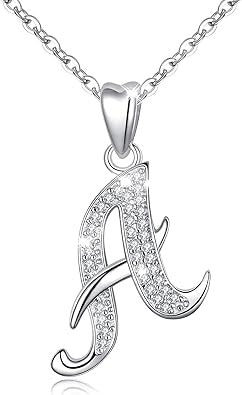 Curved Sparkly Letter Necklace