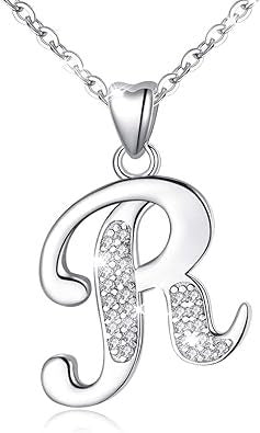 Curved Sparkly Letter Necklace