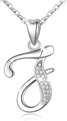 Curved Sparkly Letter Necklace