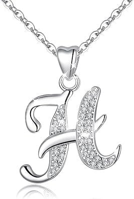 Curved Sparkly Letter Necklace