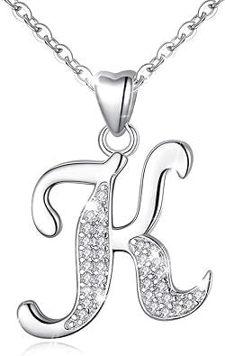 Curved Sparkly Letter Necklace