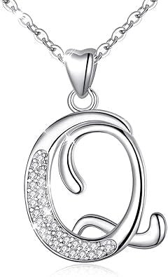 Curved Sparkly Letter Necklace