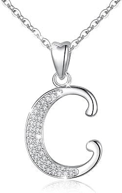 Curved Sparkly Letter Necklace