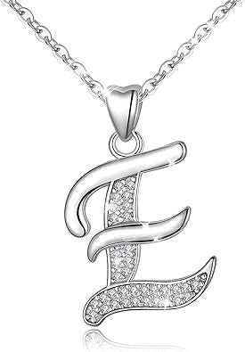 Curved Sparkly Letter Necklace