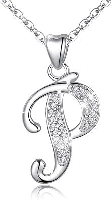 Curved Sparkly Letter Necklace