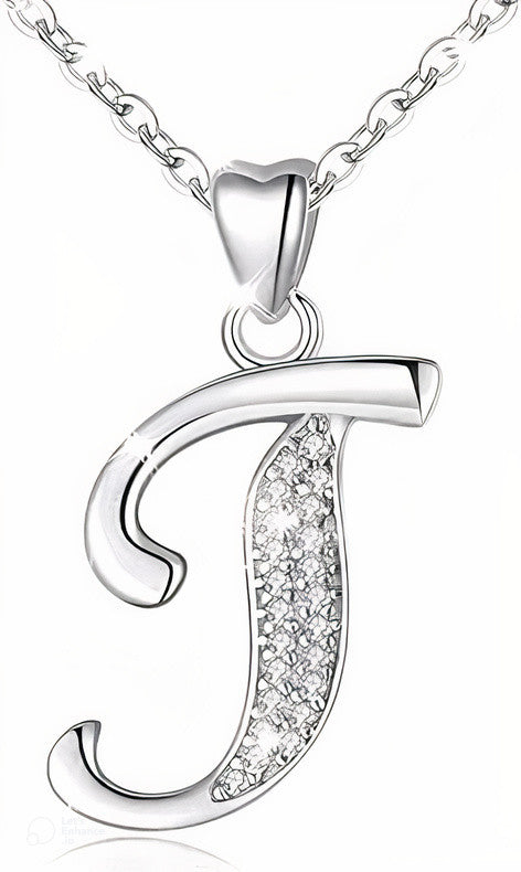 Curved Sparkly Letter Necklace