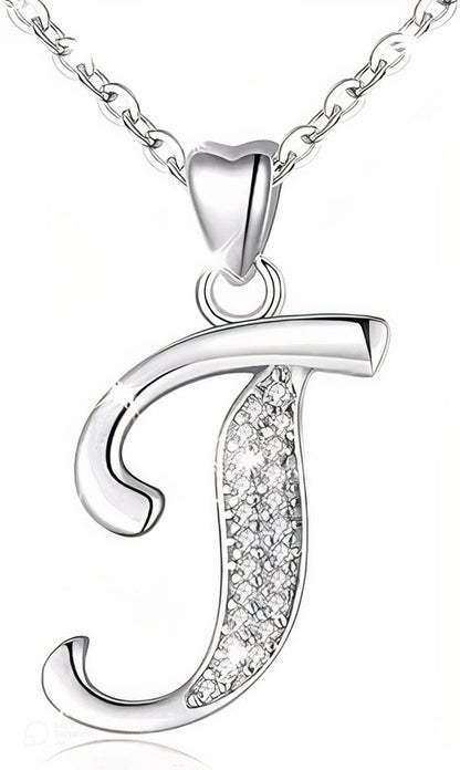 Curved Sparkly Letter Necklace