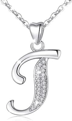 Curved Sparkly Letter Necklace