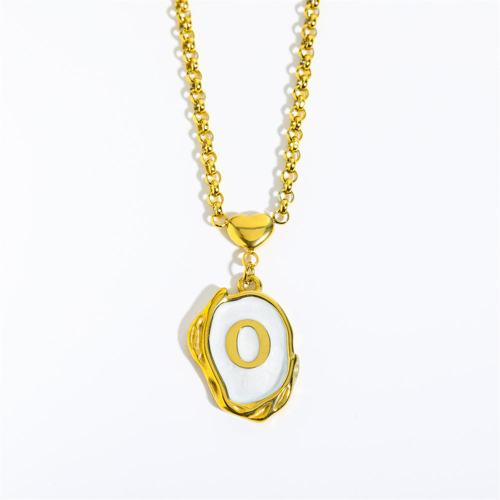 Elegant Gold Irregular Letter Pendant Necklace