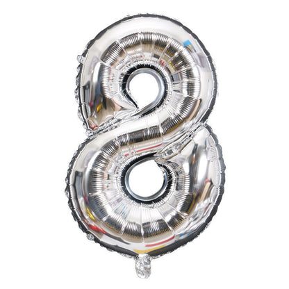 Silver Number Balloons