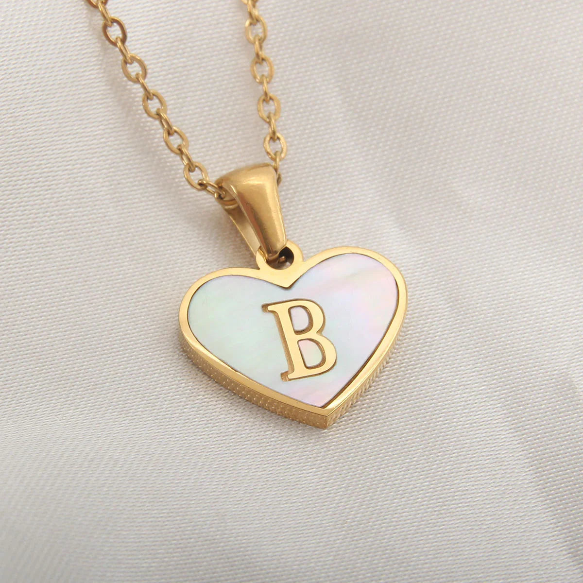 Tiny Mirror Initial Heart Necklace – Personalized Gift for Her