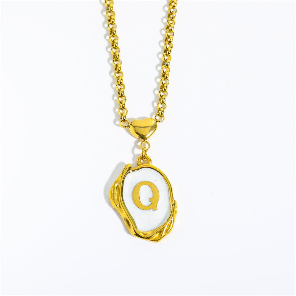 Elegant Gold Irregular Letter Pendant Necklace