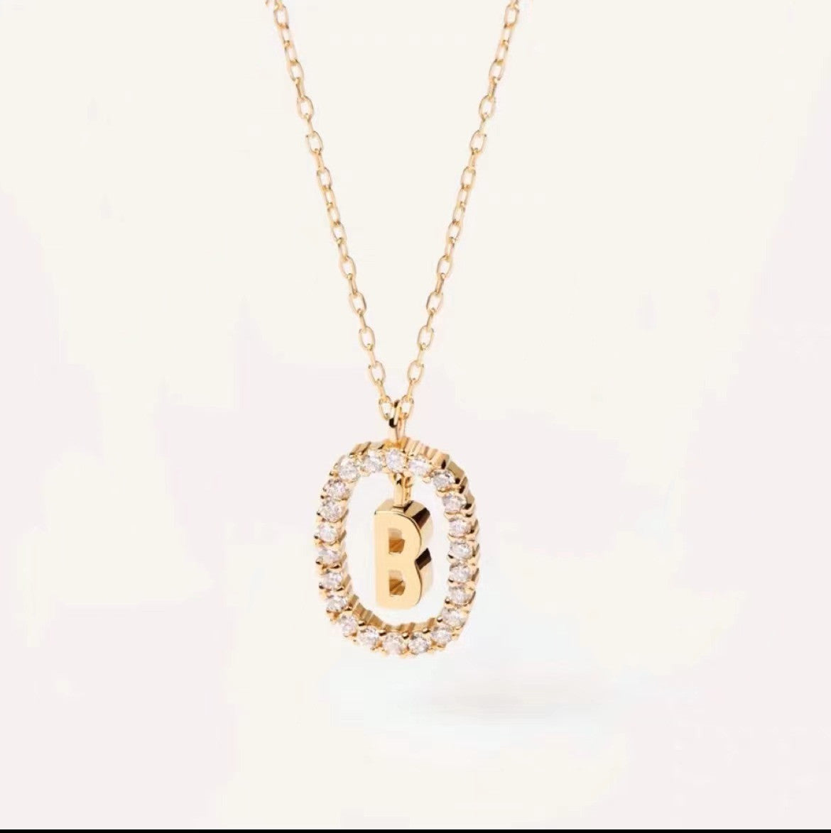 Initial Oval Sparkle