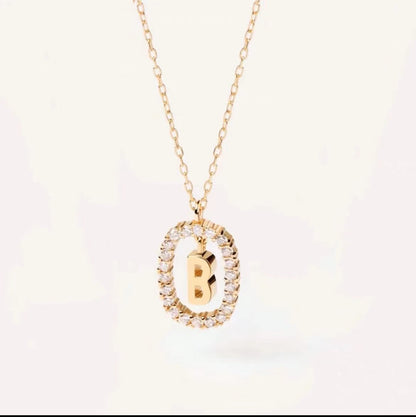 Initial Oval Sparkle