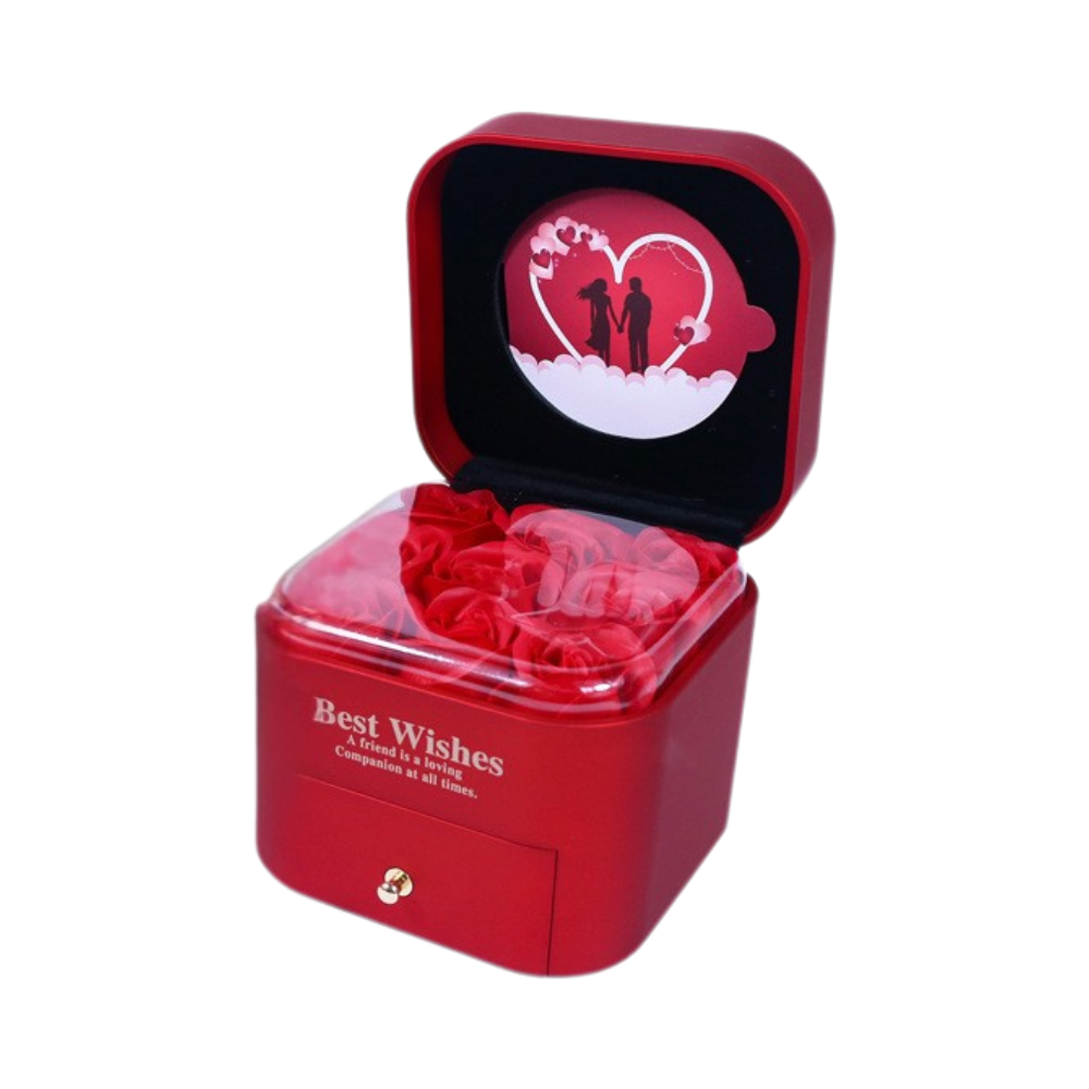 Pull-Out Rose Jewelry Box With Mini Card